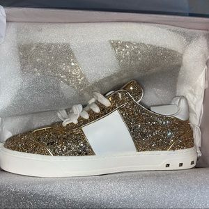 Valentino Fly Crew Glitter Sneakers